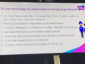 Social media week Bristol slide - TFL using technology for customer service